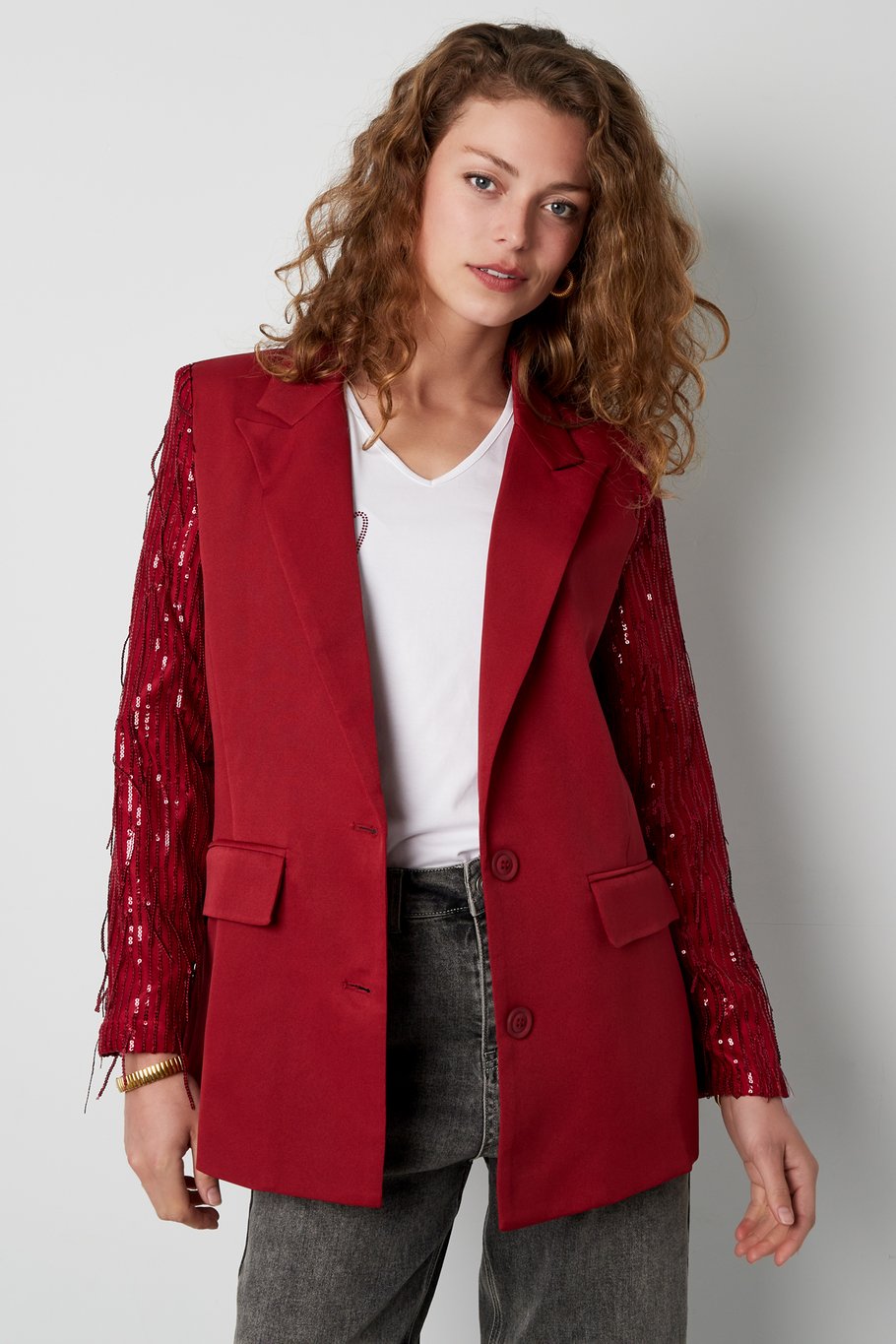 Blazer glitter sleeves - Red Picture5
